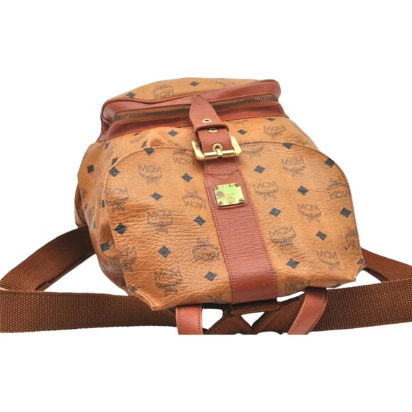 768312AV (V4) MCM Backpack Bag Visetos Brown PVC - Picture 5 of 12